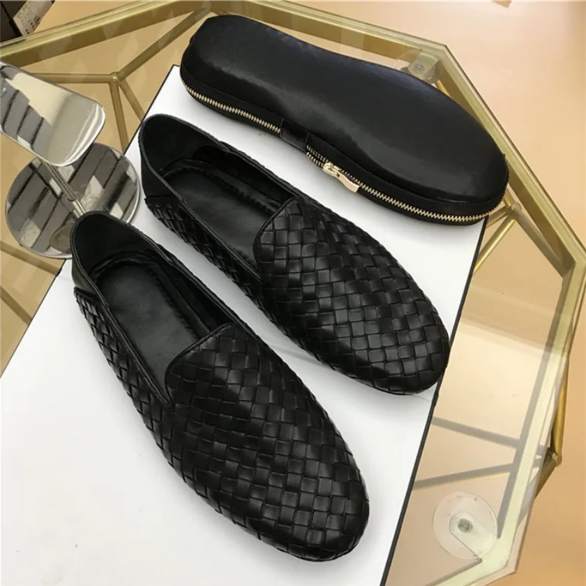 New Men's Foldable Leather Wallet Shoes Lazy British Korean Style Portable Travel Shoes Breathable Summer Casual Shoes
