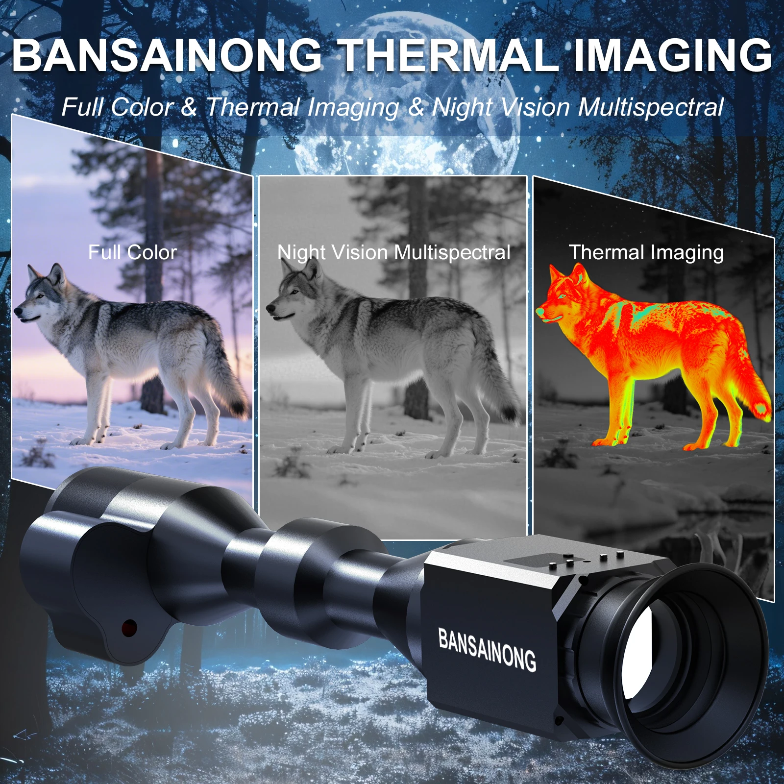 Thermal Imaging Scope, High-Definition Infrared Thermal Night Vision Scope Shockproof Infrared Monocular Camera for Hunting view 3