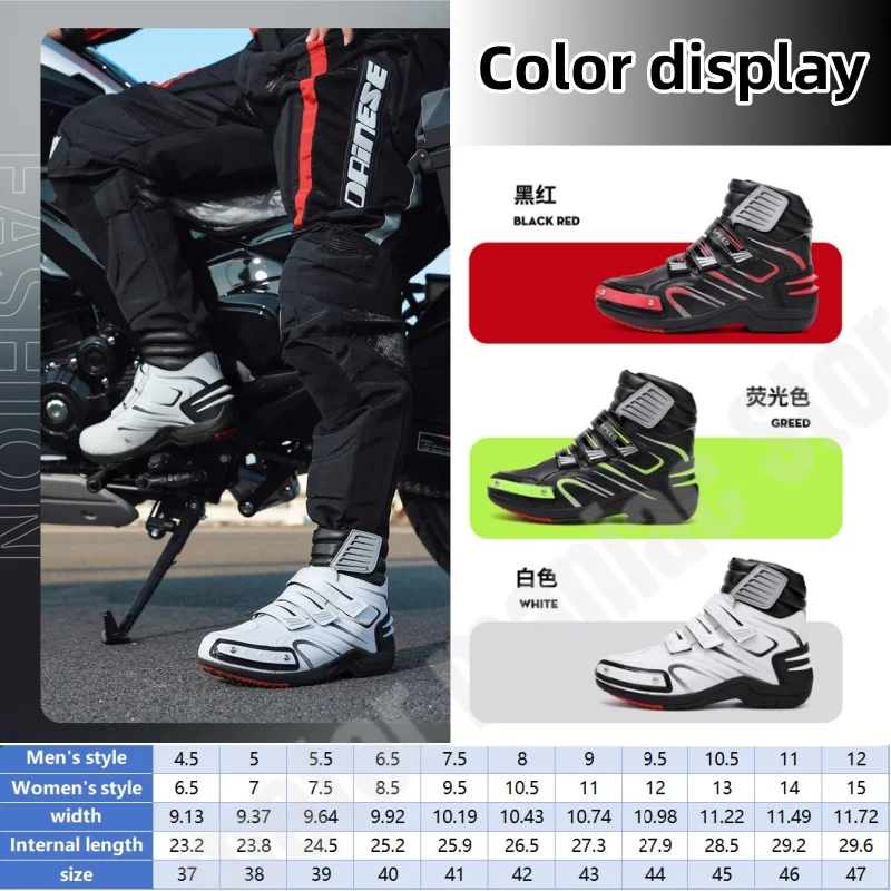 

Men's Motorcycle Boots Breathable Shock-absorbing Anti-collision Anti Slip Mid Top Motorcycle Boots Racing Off-road Equipment