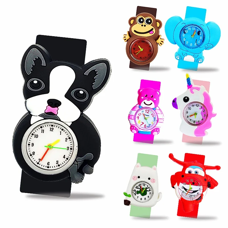 Cute Baby Watch Cartoon 3D Animals Boys Girls Kids Students Clock Birthday Party Christmas Gift Children Study Time Slap Watches