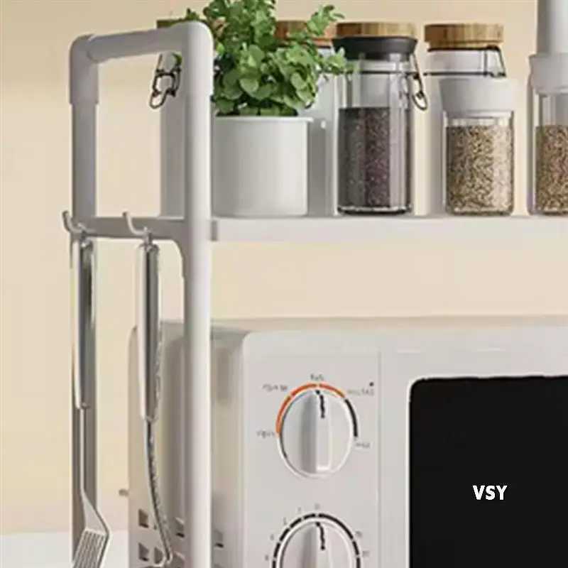 

Kitchen Storage Rack Multi-Layer Microwave Rack Adjustable Standing Countertop Condiment Oven Shelf Kitchen Accessorie