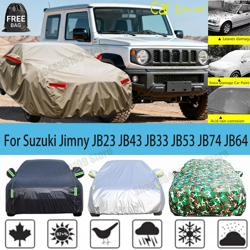 For Suzuki Jimny JB23 JB43 JB33 JB74 JB64 Car Cover Waterproof All Weather Outdoor Full Car Sun Protection Cover