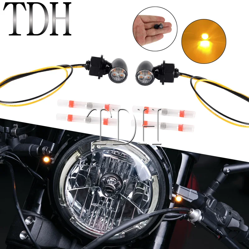 Motorcycle Mini LED Turn Signal Indicator Light Blinker Lamp For Honda Suzuki Kawasaki Yamaha Hyosung Aprilia Buell Universal