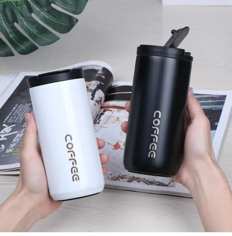 400ml Stainless Steel Thermal Coffee Mug 304 Thermos Mug Leak Proof Portable Travel Thermal Cup Water Bottle Christmas Gifts