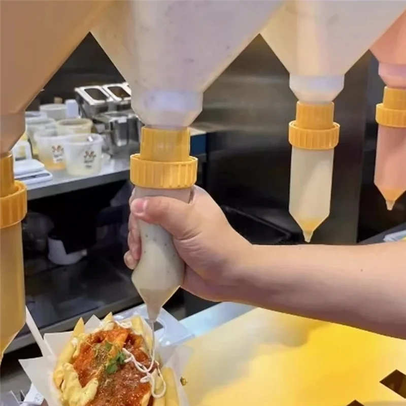 Stabil – 3,5 l Soßenflasche, Soßen-Quetschflasche, hängender Soßenspender, Quetschflasche, hängender Soßenspender, großer Durchmesser