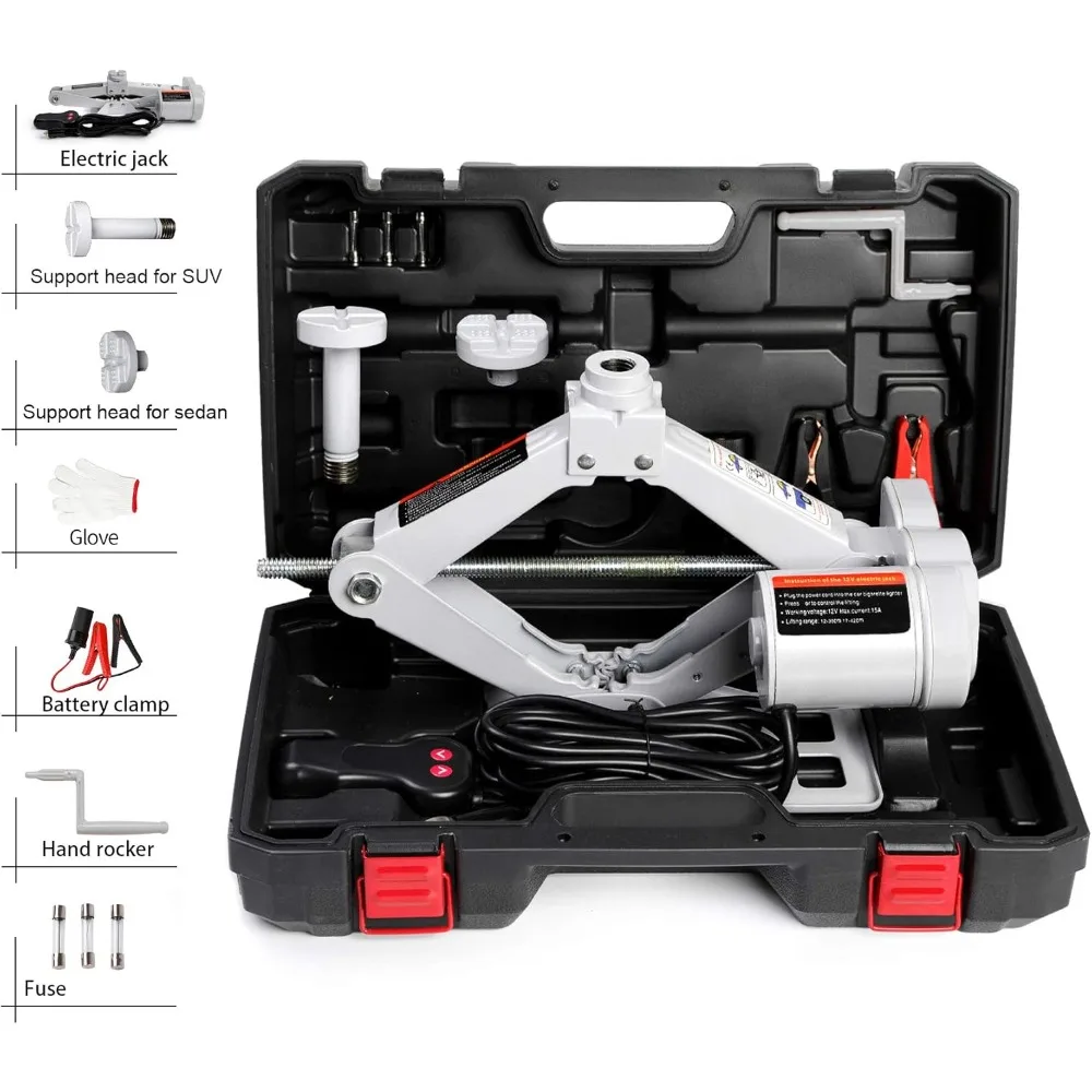 

12V Electric Scissor Jack Set for Vehicle Lift and Emergency Tire Change Kit