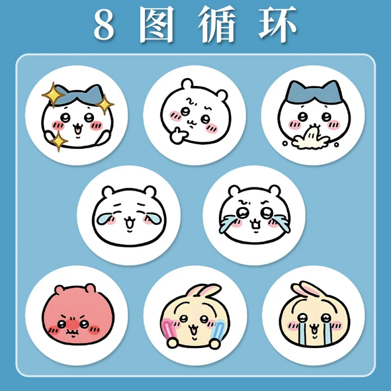 Cute Chiikawa Emoji Sticker Roll 500 Pcs Kawaii Hachiware Usagi Cartoon Round Label Stickers For Scrapbook Laptop Water Bottle