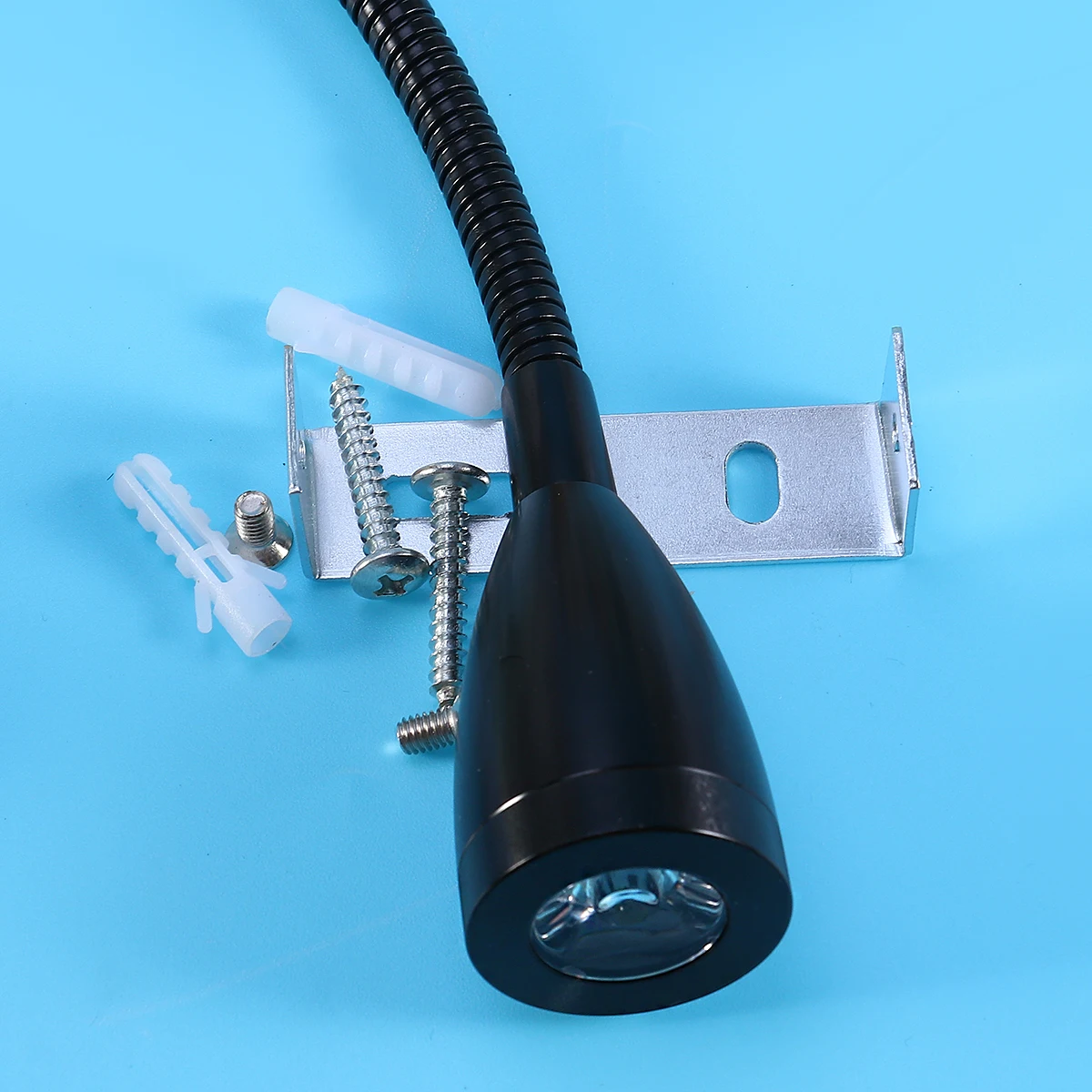 

3W Modern Wall Lamp LED Hose Spotlight Reading Lighting Bend Tube Painting Wall Lamp with - White Light (Black)