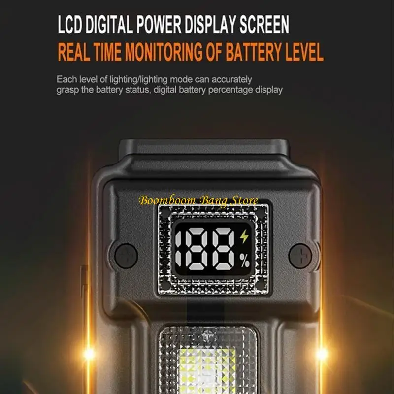 Luz trabajo con diseño clip material ABS 270C para iluminación doble núcleo alto brillo, para mecánica y