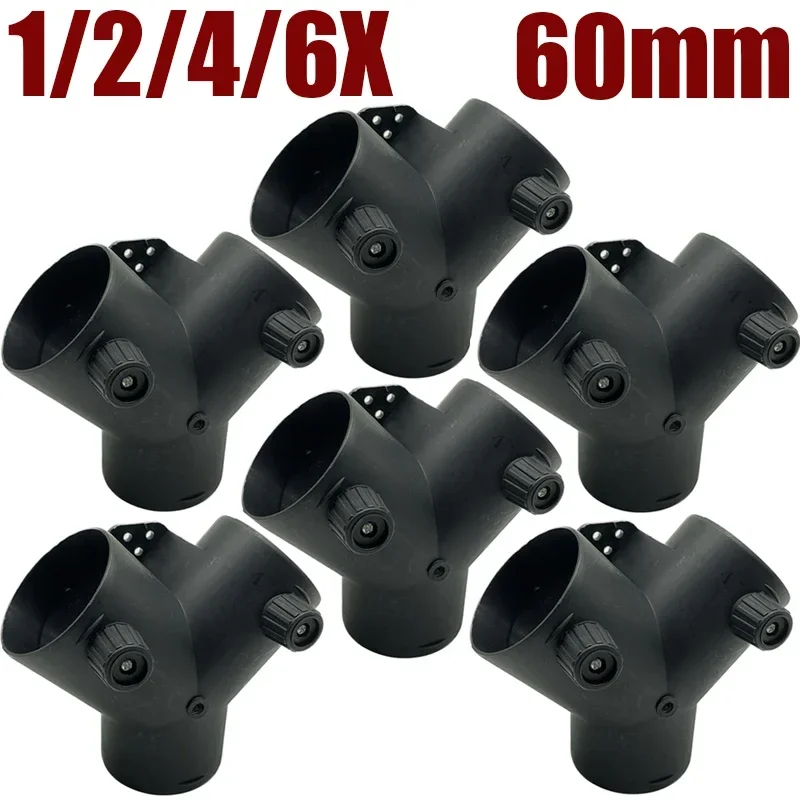 1/2/4/6x 60mm y aquecedor de carro, peça de duto de ventilação de ar, conector de exaustão duplo, fechamento aberto, regulagem para aquecedor de estacionamento webasto