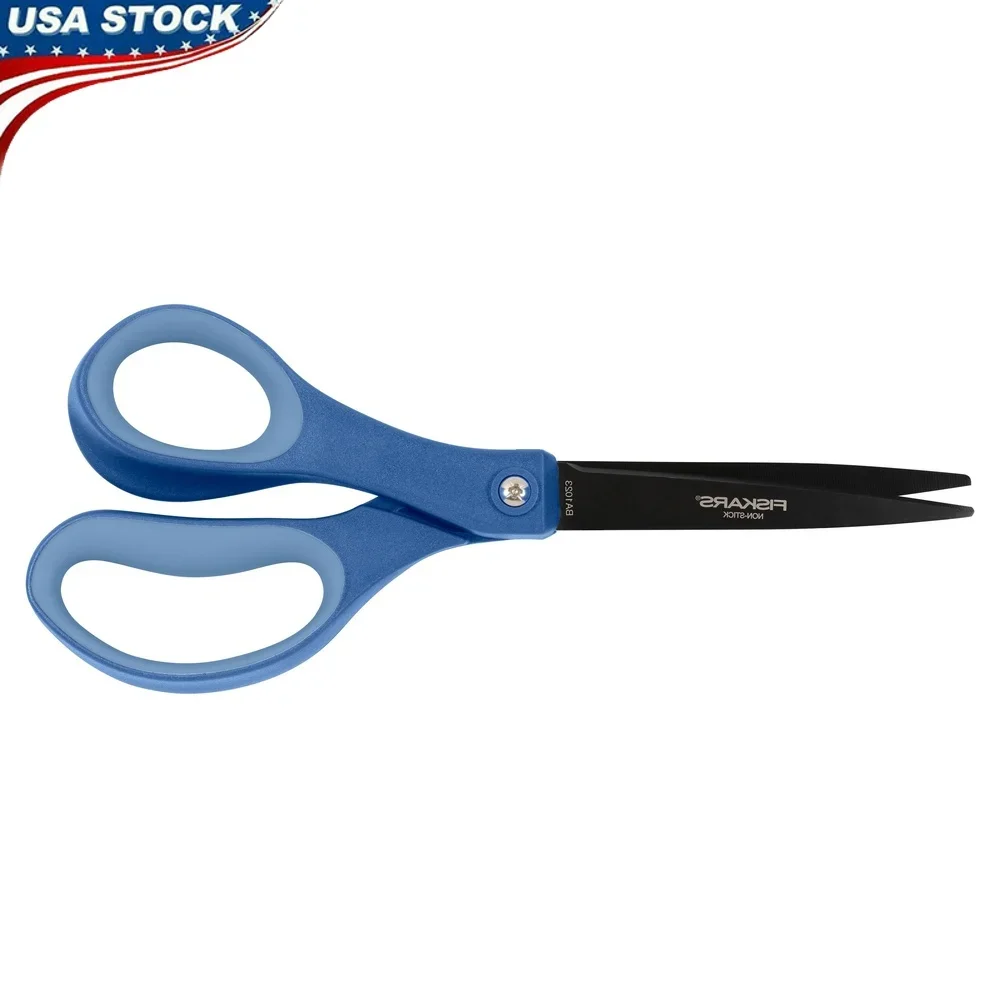 

8" Adult Non-stick Titanium Scissors with SoftGrip Ergonomic Handle Durable Blades Comfortable Cuts Office Home School Use