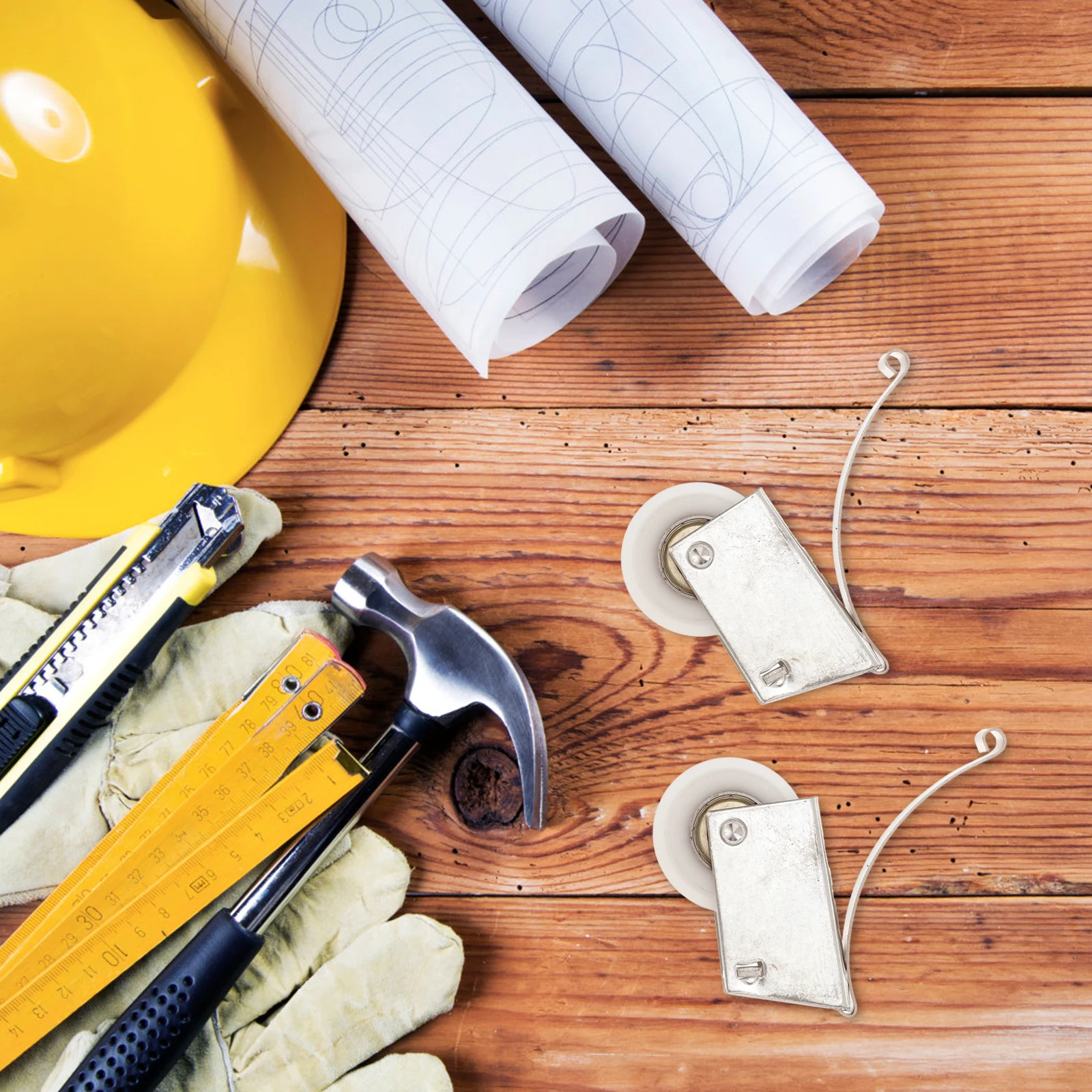 

4Sets Sliding Door Roller Kit Stainless Steel Wear-Resistant Quiet Cabinet Track for Wardrobe Smooth Operation Door Pulley