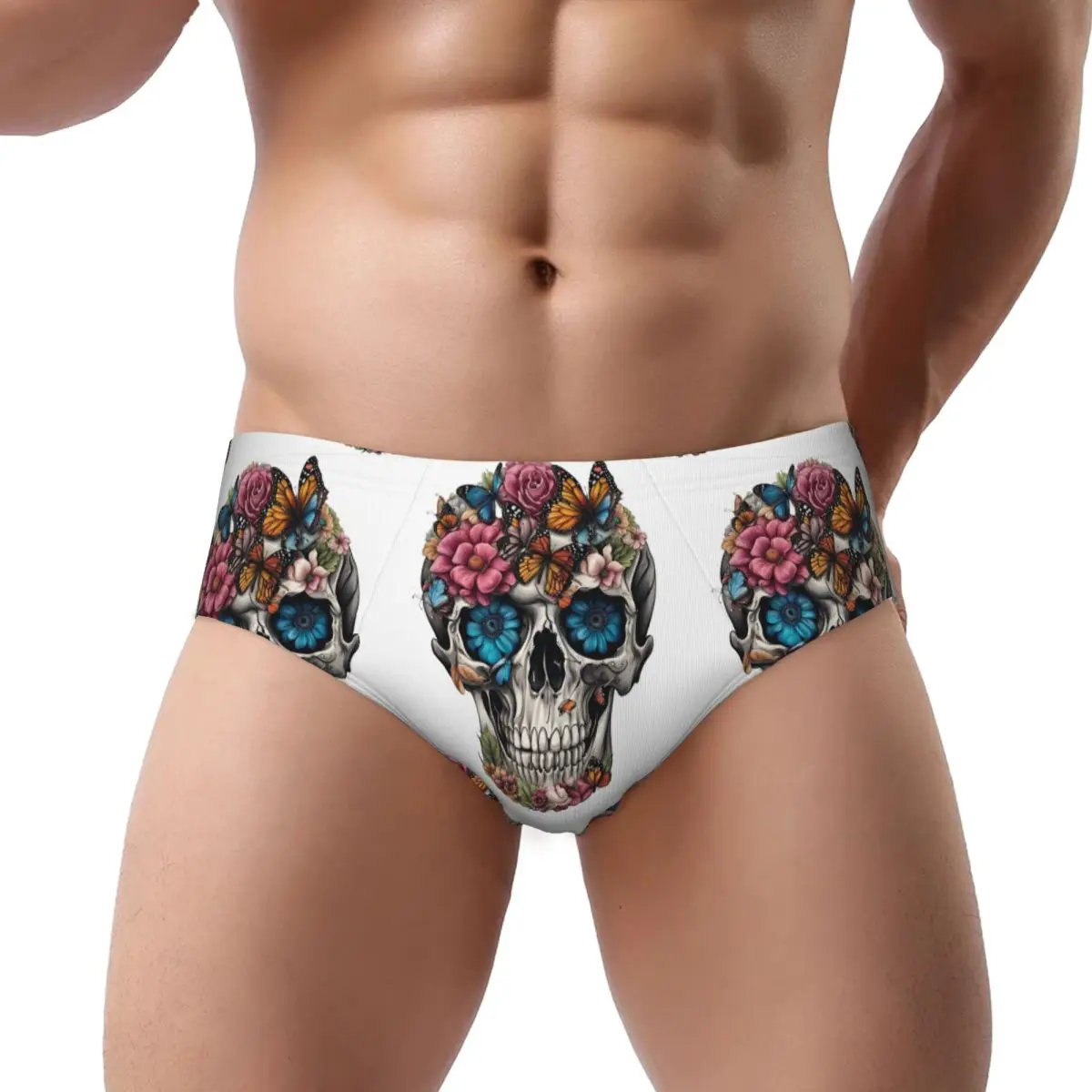 

Floral Sugar Skull Men's Triangle Panties Ventilate Boxer Underpants Short Underwear for Homme Man Boyfriend Gift