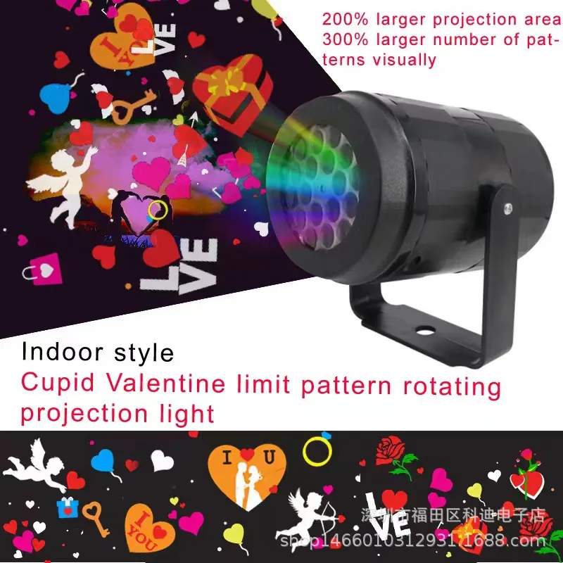 16-patroon kerstprojectorlamp USB/EU-stekker Sneeuwvlok Halloween-sfeer Decoratieve lamp Vakantiepodiumverlichting Effect Heet