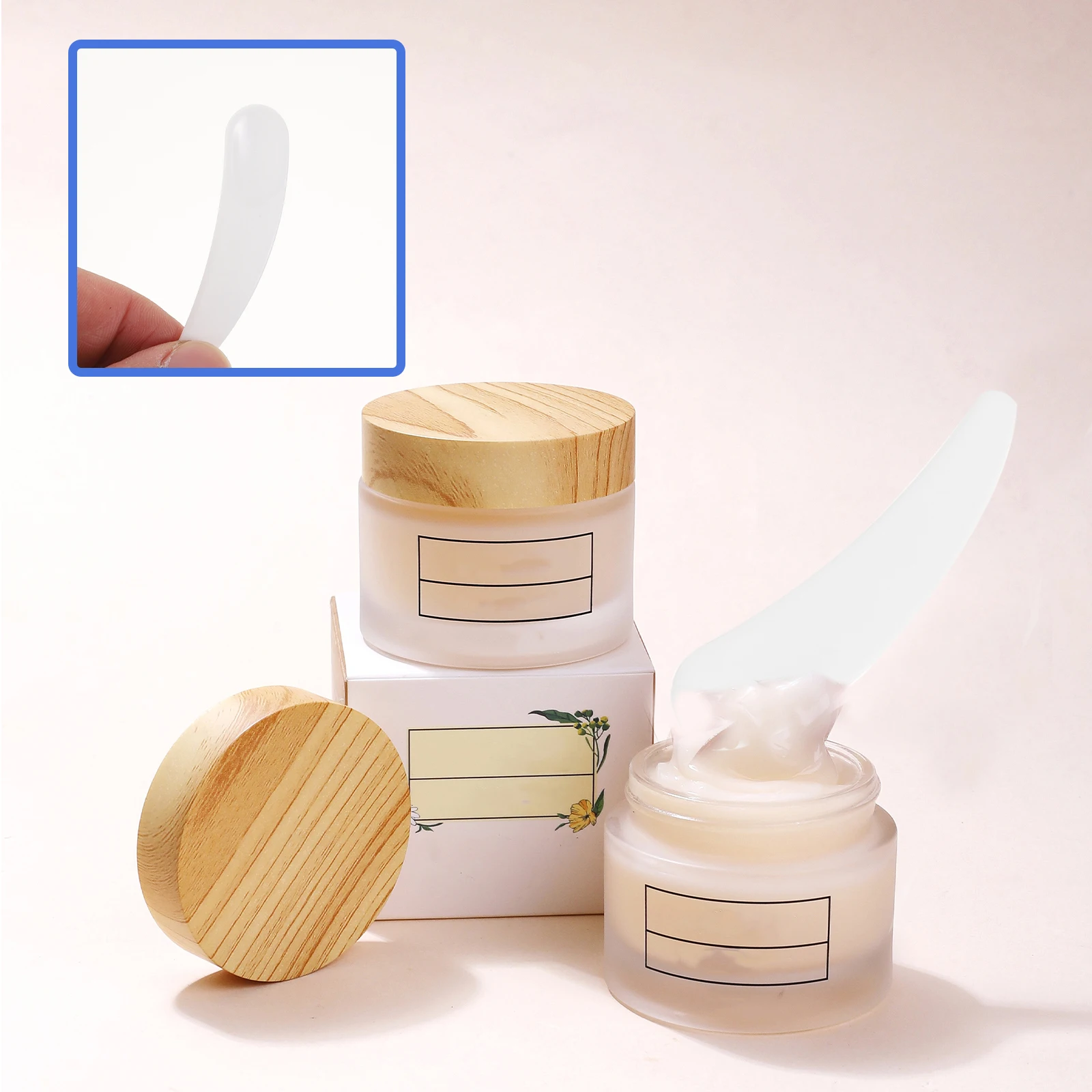 Cuillères de maquillage durables pour crème pour le visage, spatules d'échantillonnage transparentes, applicateur de crème pour les yeux, outils de soins de la peau, 10 pièces