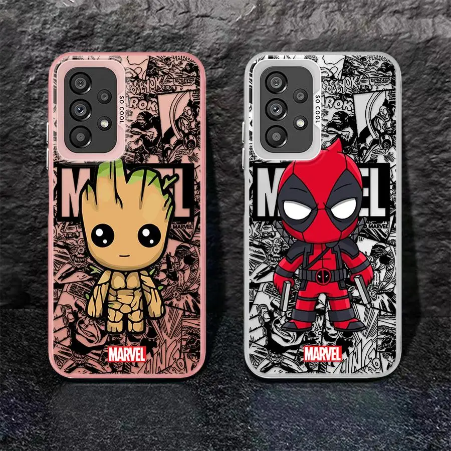 Marvel Groot Deadpool Cover Phone Case for Samsung Galaxy A15 A25 A52 A72 A51 A71 4G A73 A55 A54 A53 A52s Soft Shell