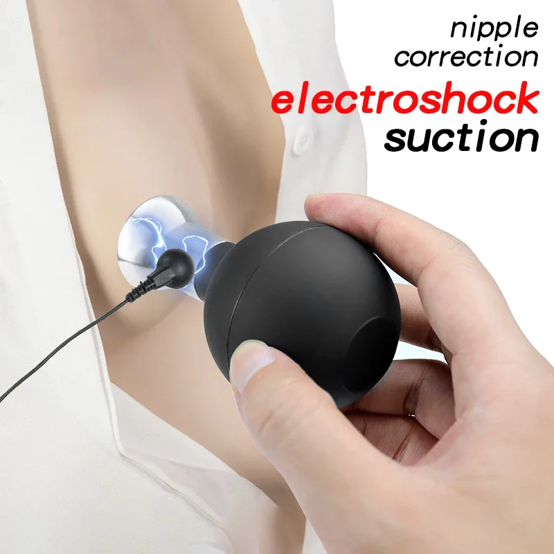 Electric Shock Nipple Suction Cup Clamp Breast Massager Clitoris Clamp Stimulator Adult Masturbation Device for Men and Women