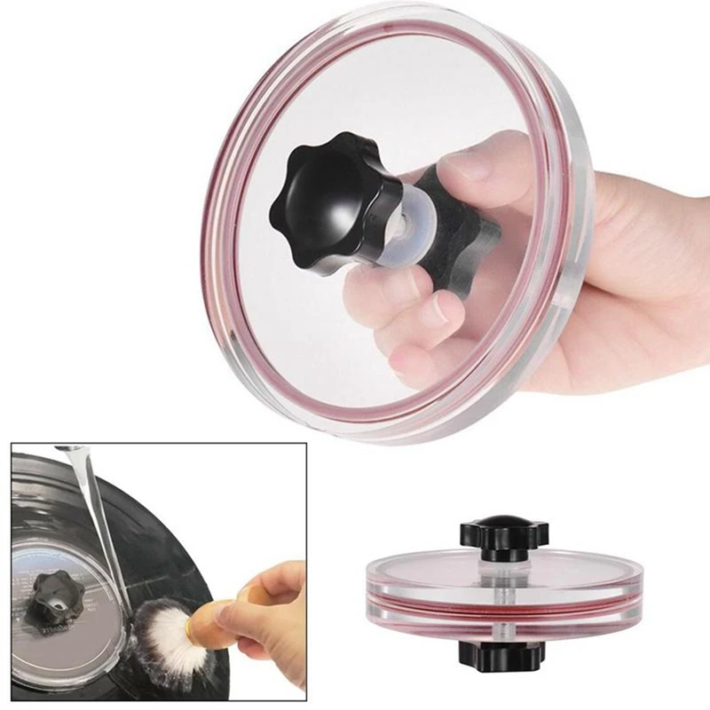 1 pezzo Vinyl Record Cleaner Clamp Record Label Saver panno acrilico strumenti puliti accessori per lettori in vinile