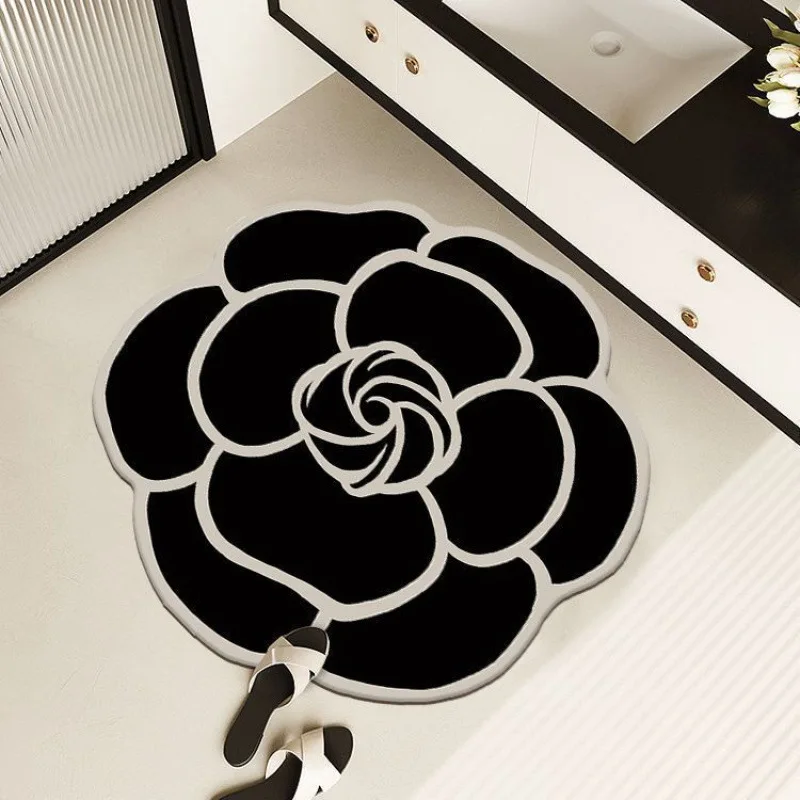 

Light Luxury High-End Camellia Shaped Diatomaceous Earth Bathroom Mat Home Absorbent Wear-Resistant Dirt-Resistant Easy to Clean
