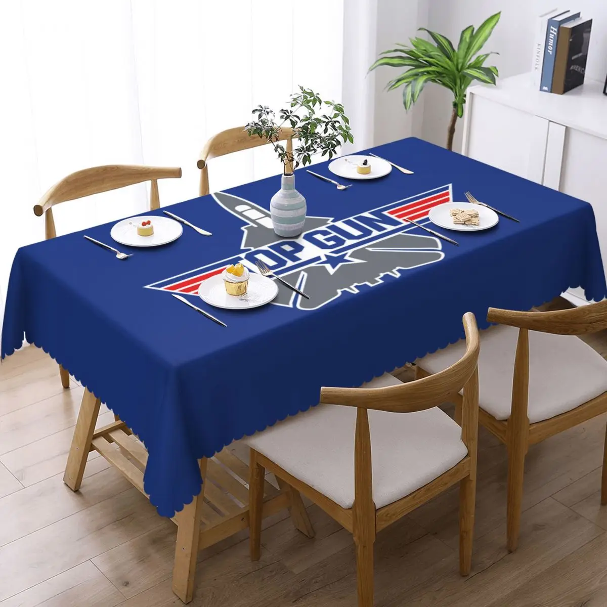 Rectangular Waterproof Oil-Proof Fighter Jets Top Gun Tablecloth Table Covers 40