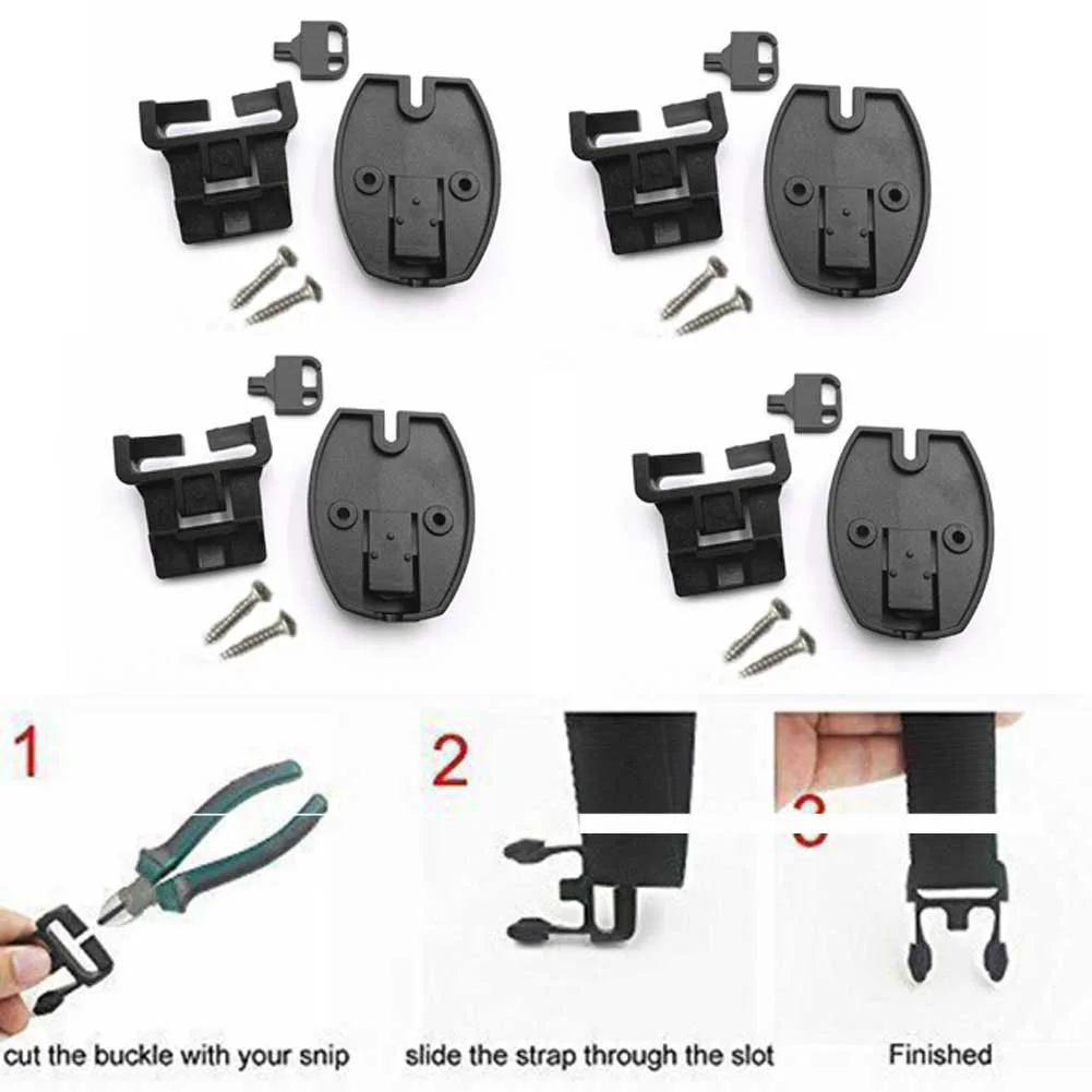 4 Sets Spa Cover Broken Latch Repair Kits Clip Lock With Buckle Keys Screws 26/34mm For Spass Swimming Pool Part