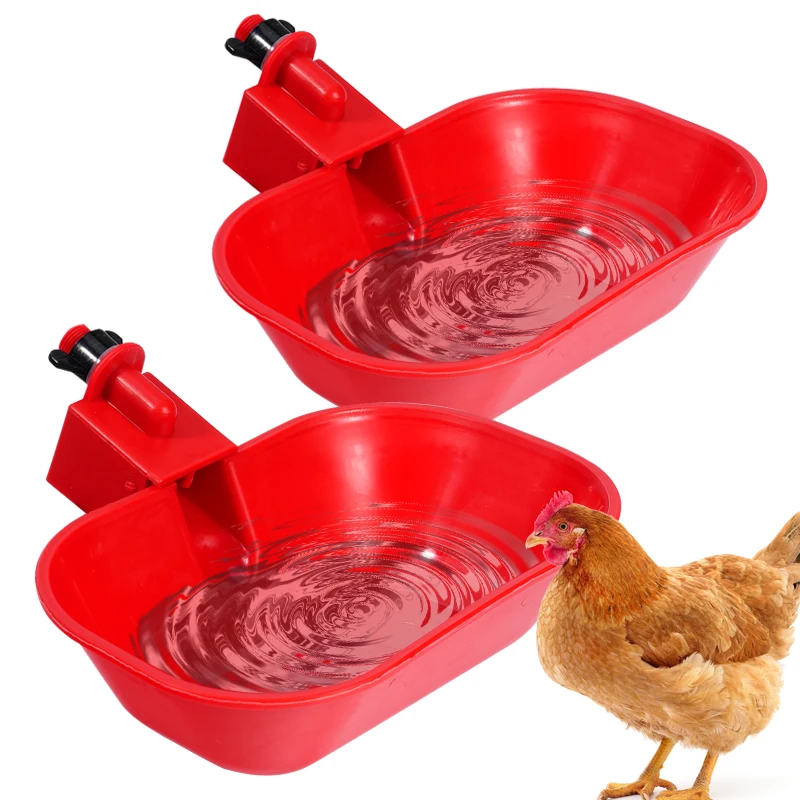 Bebedero para Aves de Corral, Dispensador de Agua para Mascotas, Cuadrado, Ampliado, para Pollos, Patos, Gansos, Bebedero Automático, Herramientas de Alimentación de 3/6/10 Piezas