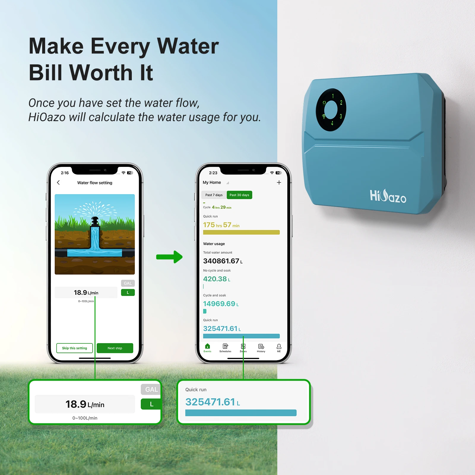 4-Zone Wireless Irrigation Controller Home Garden Lawn Courtyard Smart Sprinkler Controller with Water Hammer Protection EU Plug