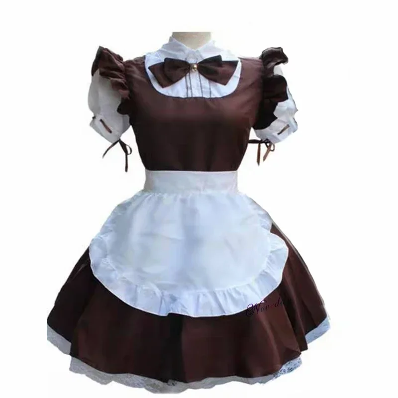 2025 新 2024 かわいいメイドコスプレ衣装ロリータドレスパフスリーブレトロウェイトレスピナフォア衣装ハロウィン衣装女性のための p AA