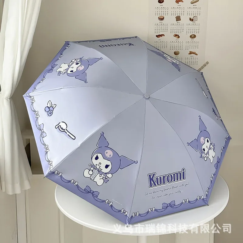 Miniso Sanrio Cartoon Anime Umbrella Hello Kittys Cute Folding Student Girl Weather Shade Toys Girl Gifts 2024 New