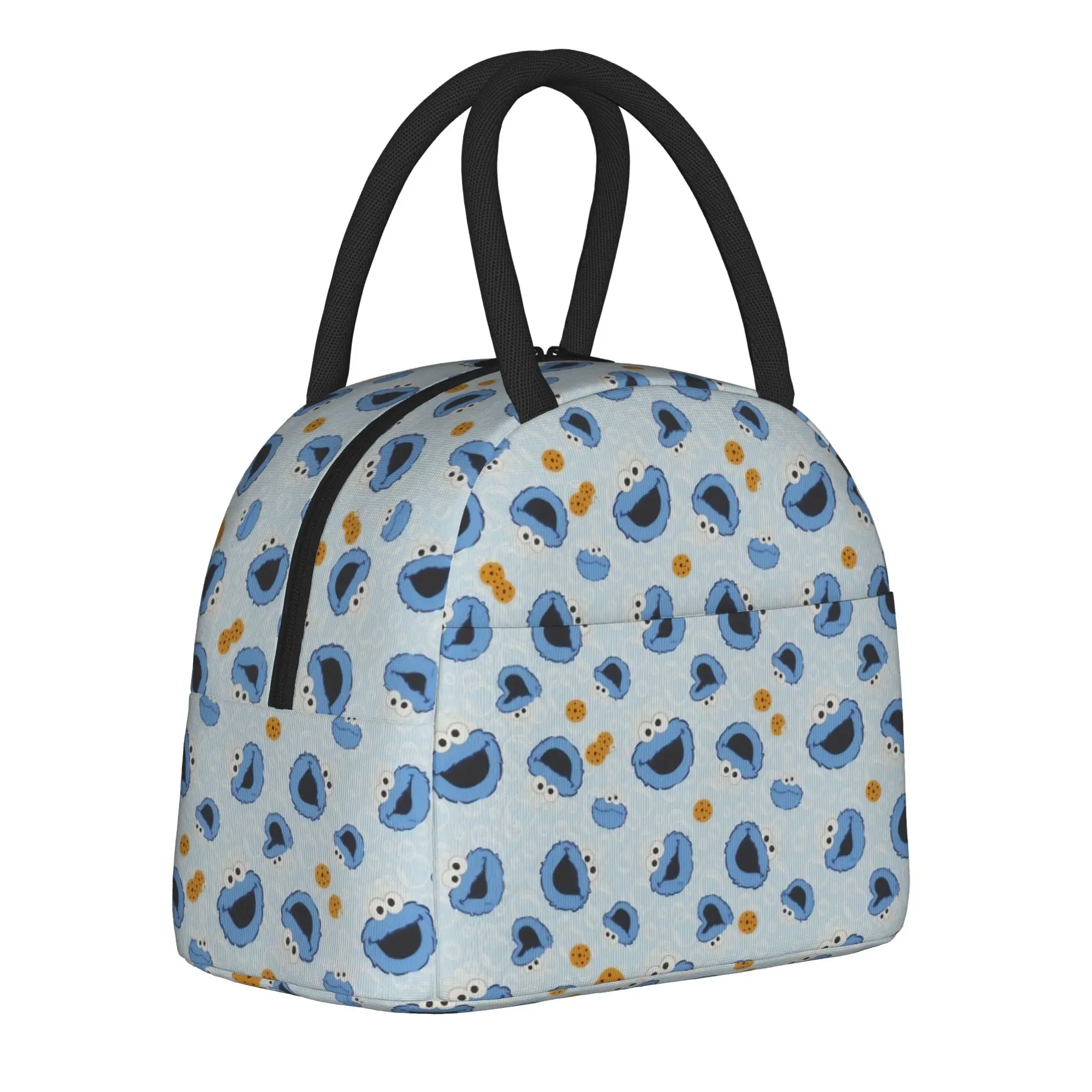 Cookies Monsters Cartoon Insulated Lunch Bags Leakproof Sesames Streets Reusable Thermal Bag Tote Lunch Box Beach  Picnic