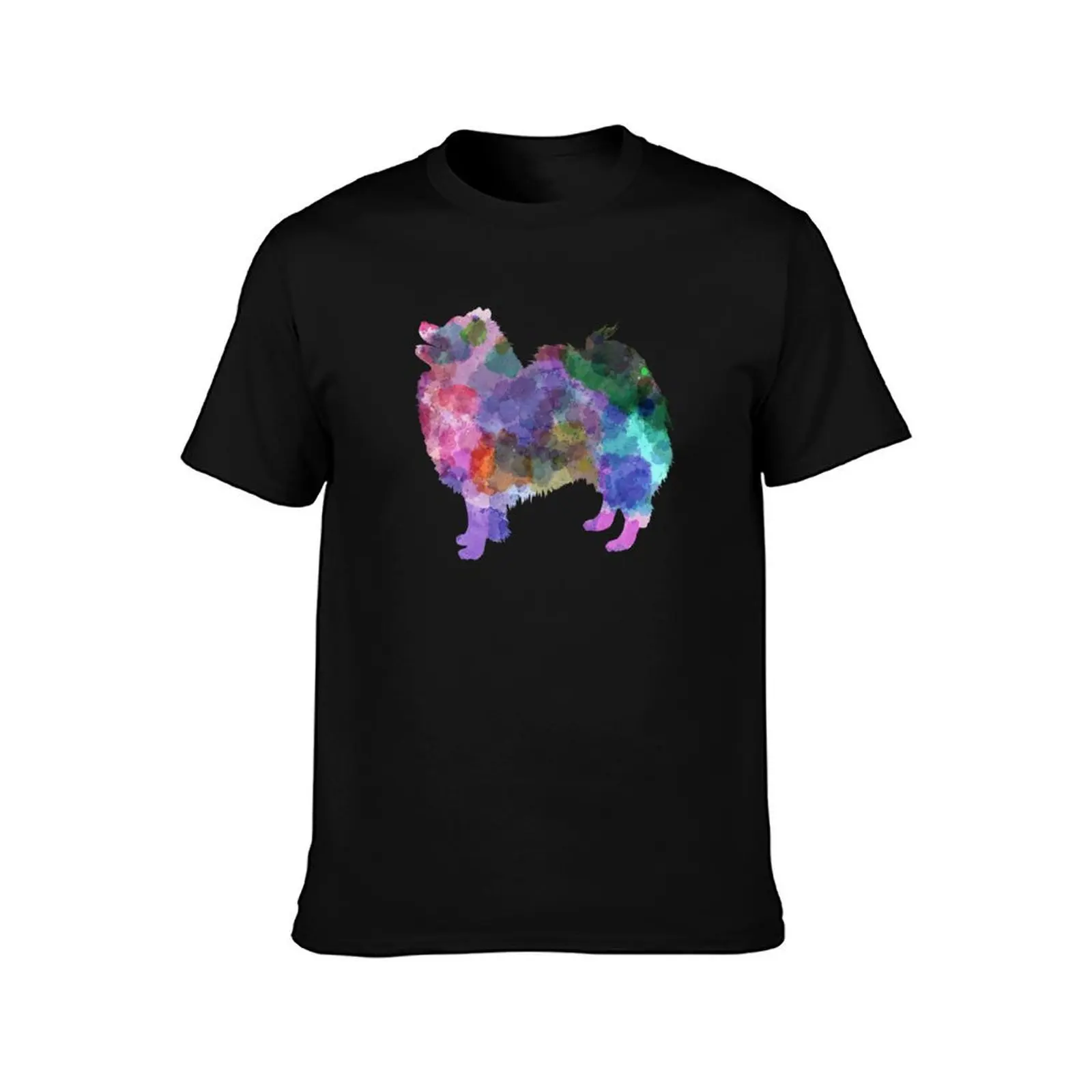 German Spitz in watercolor T-Shirt, Summer Casual Cotton Tee, Oversized Streetwear Tops, Vintage Graphic Print, Unisex Men Women