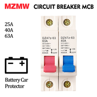 MZMW DZ47 32A 40A 63A 12V-220V Din Rail DC MCB Mini Circuit Breaker Battery Car Protector Electric Vehicle Motorcycle Air Switch