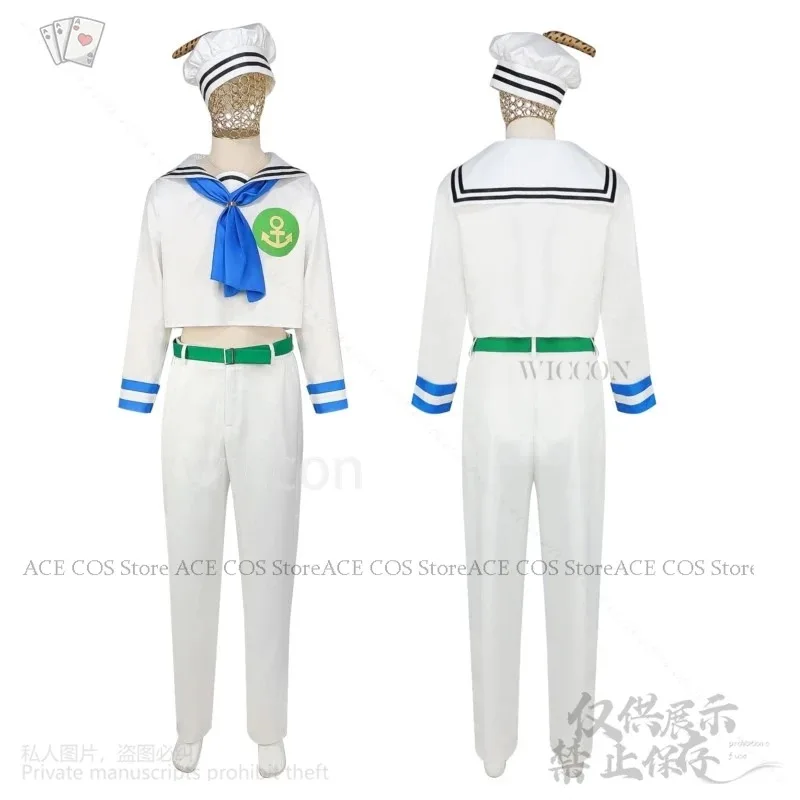 Anime Higashikata Josuke Jo Cosplay Anime Bizarre disfraz DK trajes de marinero blanco uniforme sombrero corbata conjunto Adventuree Jirai Kei