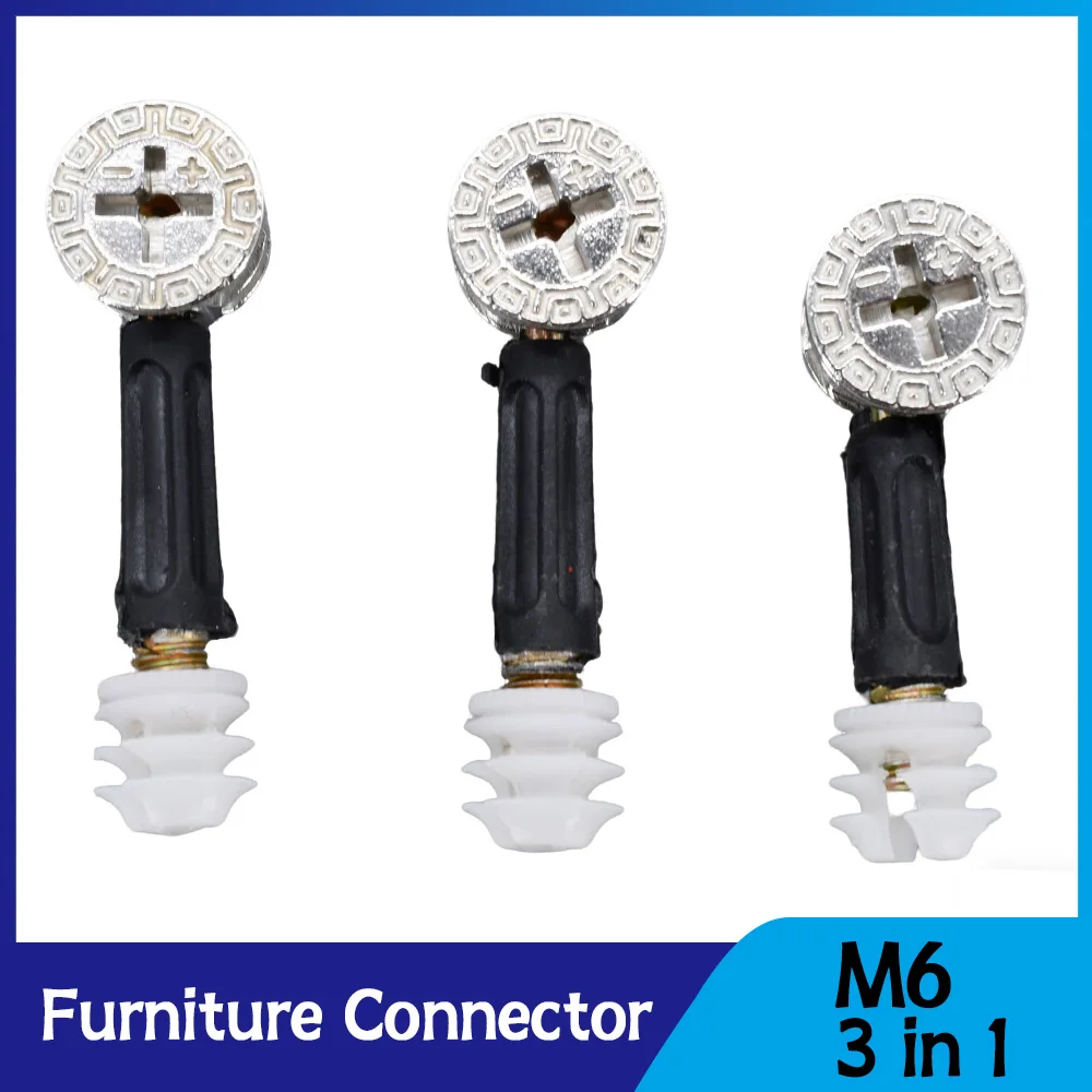 

Мебельная фурнитура: Соединительный замок-фиксатор 3-в-1 с винтом M6, болтом и гайкой для деревянных панелей, шкафов, гардеробов, книжных полок, выдвижных ящиков, 50/100 шт.