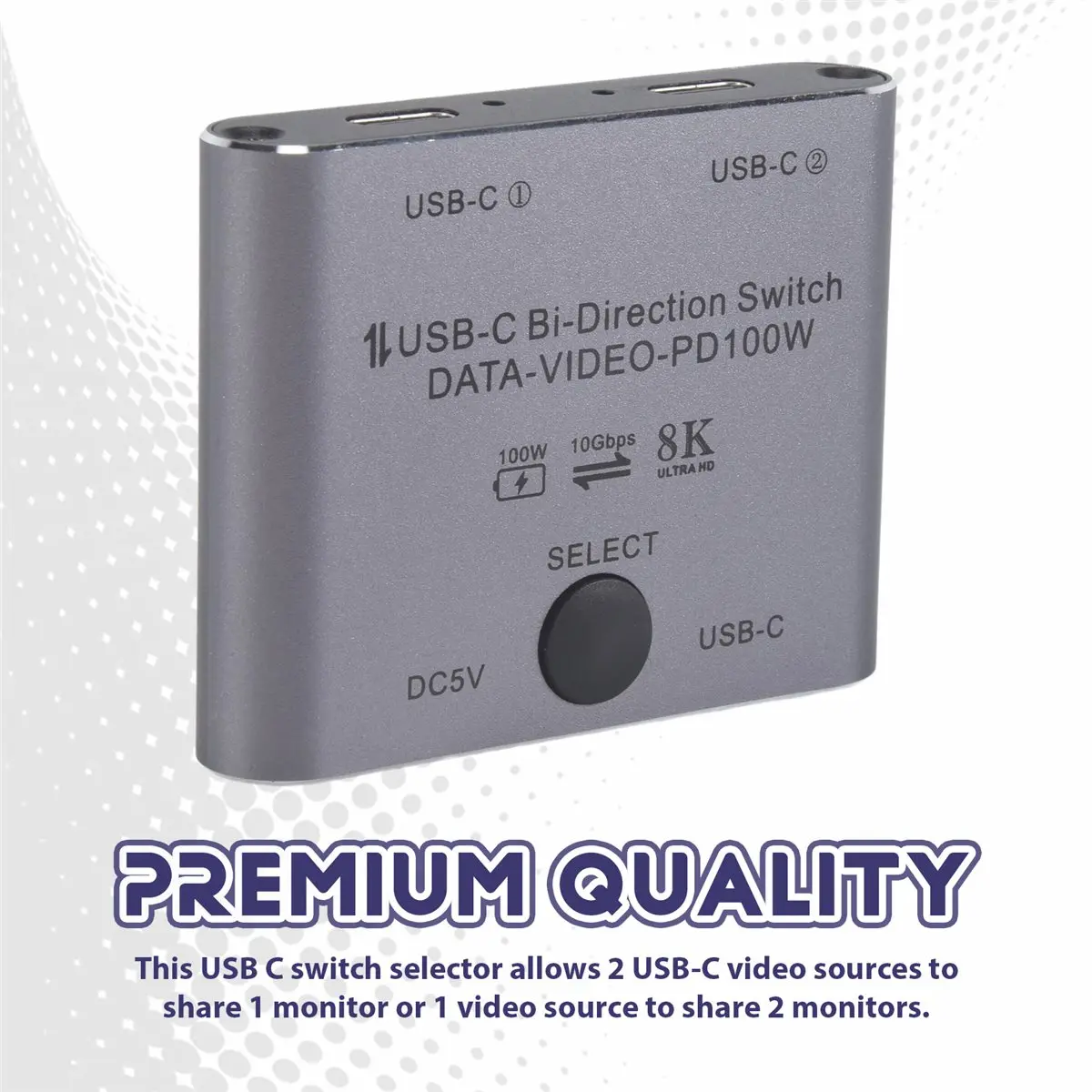 NewABNR Bi Directional USB C Switch Splitter 8K USB C Switcher KVM 8K 60Hz 4K 144Hz Video for Multiple Source No USB C Line
