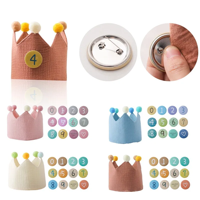Baby Geburtstag Party Hut Mini Bunte Krone Stirnband Hut Mit Zahlen Neugeborenen Party Fotografie Requisiten Geburtstag Party Decor Geschenke – Detail 1