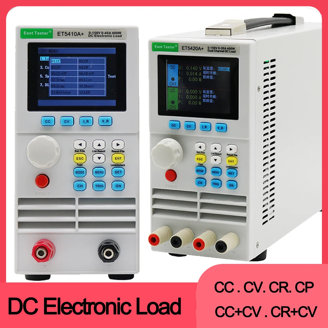 Tester Carga Eletrônica Et5420a Mais Et5410a Mais Fonte de Alimentação Usb Programável 500v40a 400w Carga Digital cc c v cr cp Capacidade Tester dc