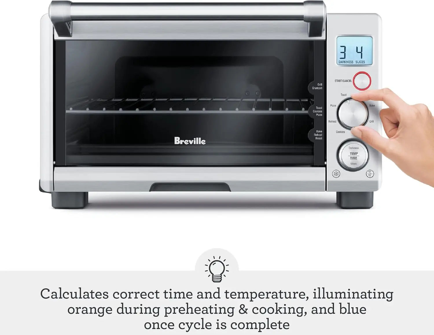 เตาอบเครื่องปิ้งขนมปังตั้งโต๊ะ Compact Smart Oven สแตนเลสขัดเงา