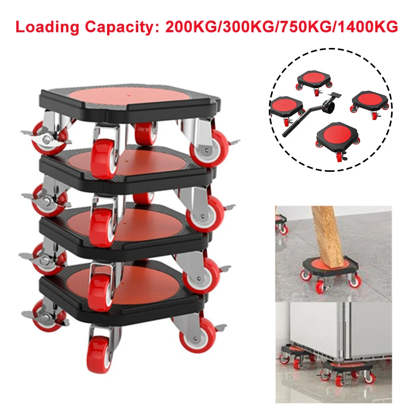 200KG/300KG/750KG/1400KG Heavy Duty Furniture Lifter Transport Mover Lifter Slides Wheel Furniture Mover Tool Set Roller Bar