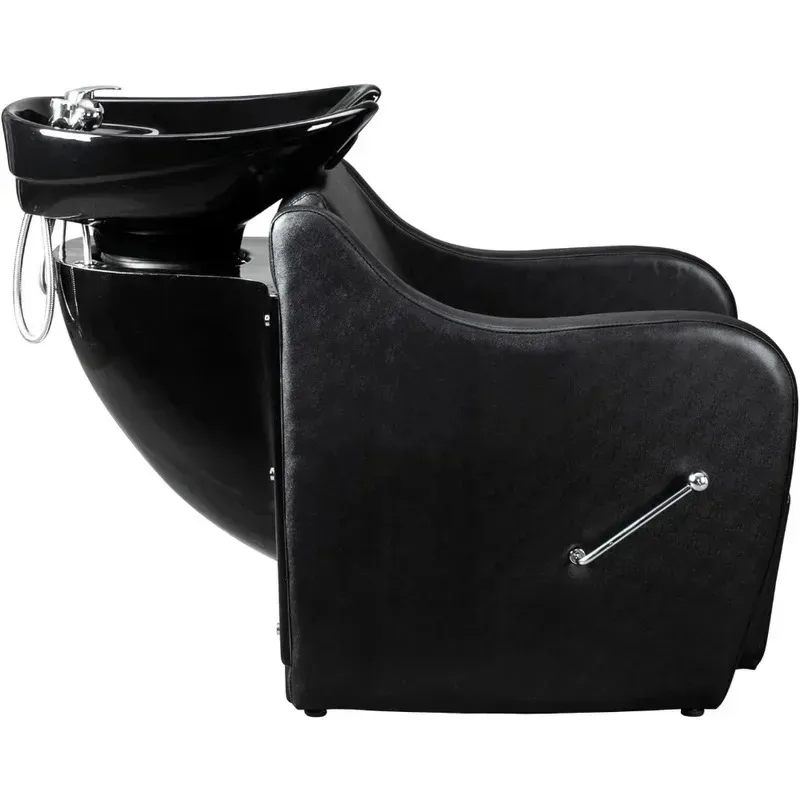 

2025 Salon Shampoo Unit, Shampoo Station with Adjustable Footrest, Ceramic Basin, Barber Chair