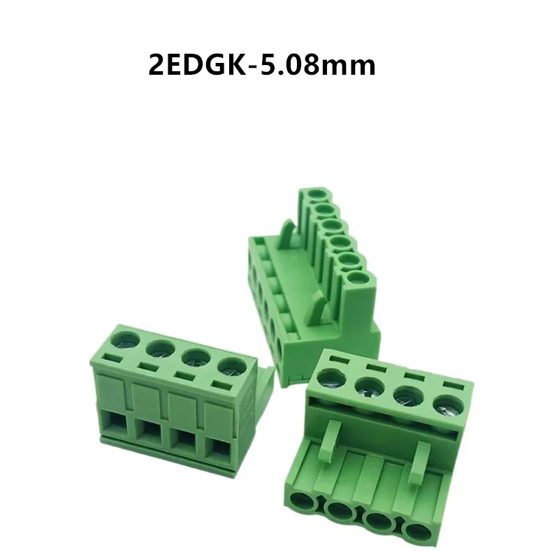 5Pcs/lot Plug-in Wiring Plug 2EDGK-5.08mm Pitch PCB Copper Flame Retardant Terminal Green Connector 2P3P4P5P6P7P8P9P10P-24P
