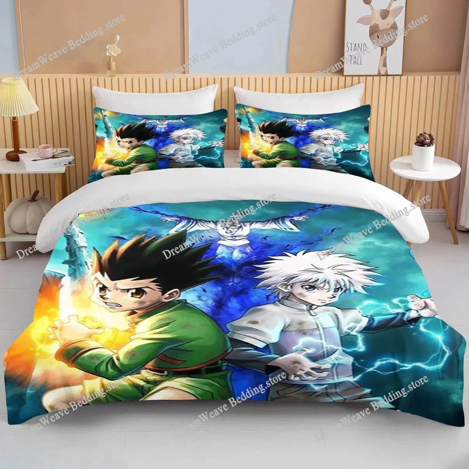 HUNTER X HUNTER Bedding Set 3D Anime Comforter Duvet Covers for Boy Adult Bedclothes Luxury Kids Bedding SetFQH