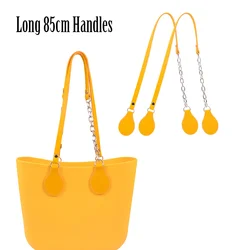 Long handles New Arrival Edge Painting Faux Leather Flat PU Belt and Drops with Thicken Shiny Chain for OBag for EVA O Bag