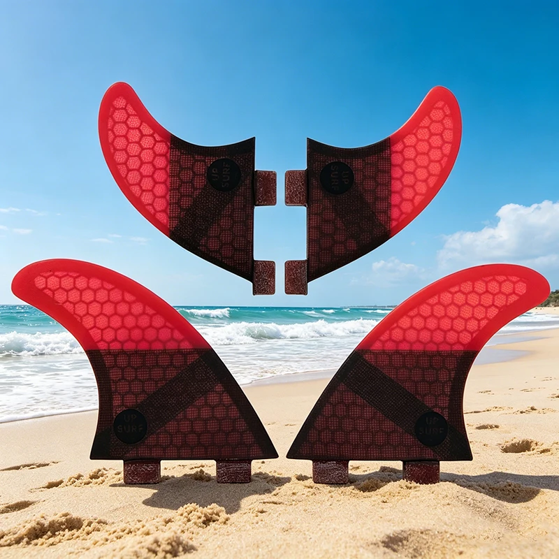 Surfboard UPSURF FCS G5+GL Quad Fin Set Fiberglass Quilhas Surf Fins Double Tabs Honeycomb Sup Accessories