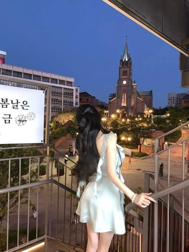 กระโปรงทรงเอเอวสูงลาย Dr Sa Design Sensation Tea Break สำหรับผู้หญิง คอลเลคชั่นฤดูร้อนใหม่ ไม่มีแบรนด์ ผ้าไหม