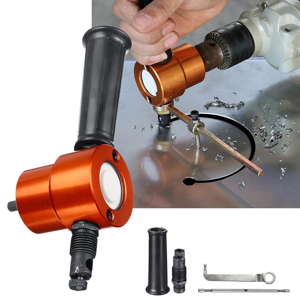 

Double-Headed Sheet Metal Cutting Machine Saw Tool Electric Cutter Save Effort Nibbler Punching Shear for Iron Sheet W/Wrench