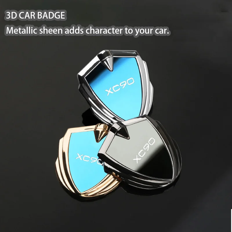 For Volvo XC90 Key Case Sunshade Interior Accessories Car Stickers Body 3D Metal Shield Sticker Modification Badge Decorative