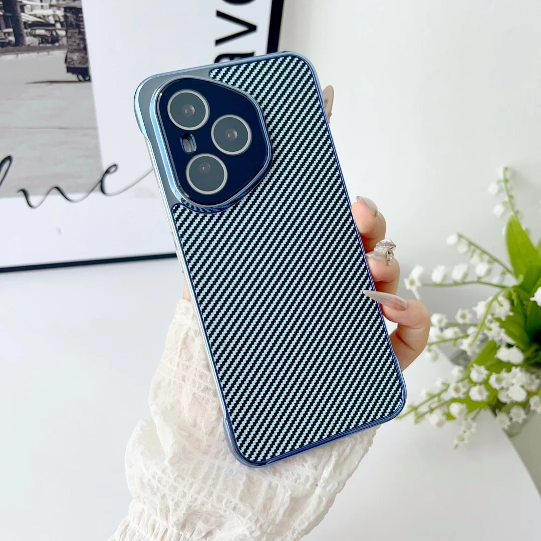 

For Huawei Honor 400 Pro Case Protective Shell Carbon Fiber Plated Line Back Cover Protector Mobile Phone Cases