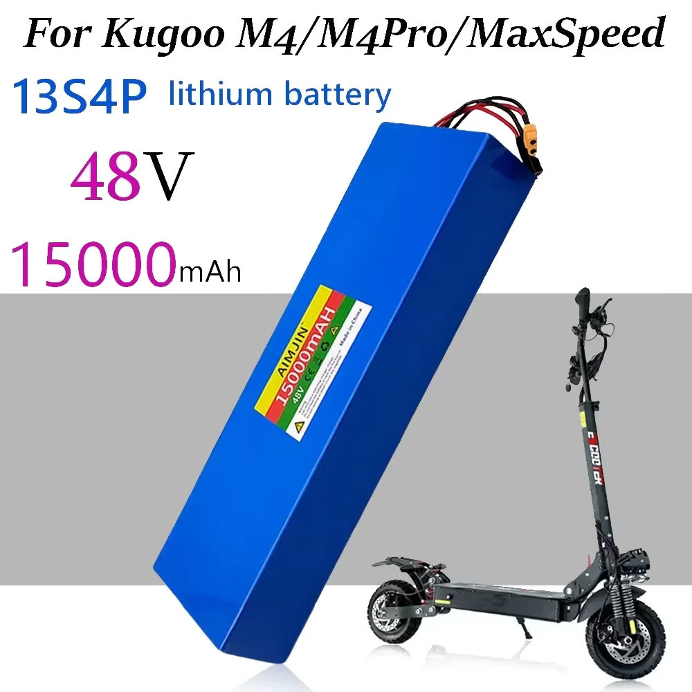 

13S4P 18650,Lithium-Ion Battery Pack 48V 15000mAH Suitable for KUGOO M4/ Max Electric Scooters