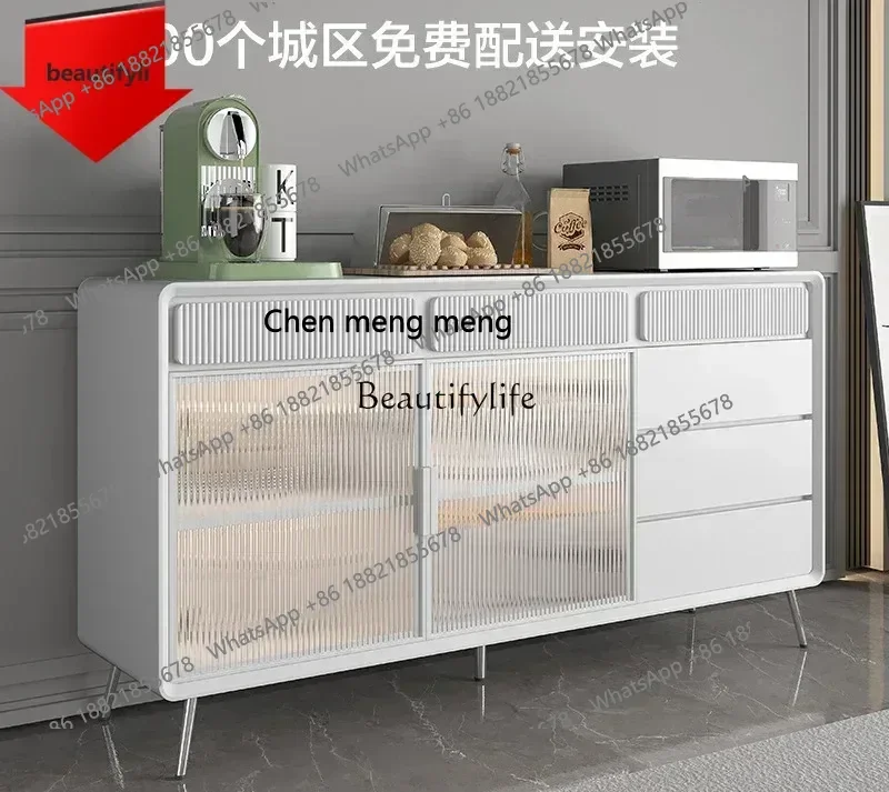 New style Customized Cream Wind Nordic Japanese Solid Wood Dining Side Cabinet Storage Living Room Side Cabinet ss 8617